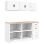 Armarios 6 uds para garaje madera de ingeniería blanco by , Armarios industriales - Ref: Foro24-3328350, Price: 307,93 €, Dis...