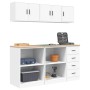 Armarios 6 uds para garaje madera de ingeniería blanco by , Armarios industriales - Ref: Foro24-3328350, Price: 307,93 €, Dis...