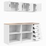 Armarios 6 uds para garaje madera de ingeniería blanco by , Armarios industriales - Ref: Foro24-3328350, Price: 307,93 €, Dis...