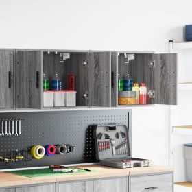 Armarios de pared 2 uds para garaje madera gris sonoma de , Armarios industriales - Ref: Foro24-860654, Precio: 77,83 €, Desc...