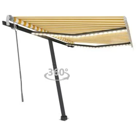 Einziehbare manuelle Markise mit gelben und weißen LED 300x250 cm von vidaXL, Markisen - Ref: Foro24-3069703, Preis: 380,46 €...
