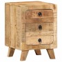 Mesita de noche de madera maciza de mango rugosa 37x32x50 cm de , Mesitas de noche - Ref: Foro24-4104515, Precio: 131,44 €, D...