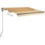 Retractable manual awning with yellow and white LED lights 300x250 cm by vidaXL, Awnings - Ref: Foro24-3069703, Price: 379,58...