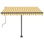 Einziehbare manuelle Markise mit gelben und weißen LED 300x250 cm von vidaXL, Markisen - Ref: Foro24-3069703, Preis: 380,50 €...