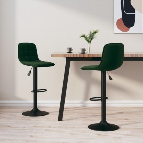 Taburetes de cocina 2 unidades terciopelo verde oscuro by , Kitchen stools - Ref: Foro24-333994, Price: 129,26 €, Discount: %