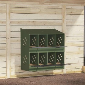 Nido para gallinas con 8 compartimentos de metal verde oliva von , Käfige und Lebensräume für Kleintiere - Ref: Foro24-864349...