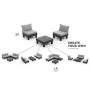 Sillón individual Keter Garden Elements Graphite con cojín gris claro von , Hocker für den Außenbereich - Ref: Foro24-447622,...