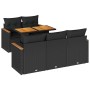 Set sofás jardín y cojines 6 pzas ratán sintético acacia negro von , Gartensets - Ref: Foro24-3327436, Preis: 504,59 €, Rabat...