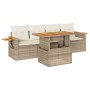 Set sofás jardín y cojines 5 pzas ratán sintético acacia beige by , Garden sets - Ref: Foro24-3327544, Price: 421,33 €, Disco...