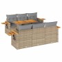 Set sofás jardín y cojines 7 pzas ratán sintético acacia beige by , Garden sets - Ref: Foro24-3327559, Price: 554,69 €, Disco...