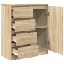 Aparador con cajones roble Sonoma 71x35x84 cm madera ingeniería de , Aparadores - Ref: Foro24-861582, Precio: 103,31 €, Descu...