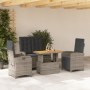 Juego de comedor de jardín 4 piezas con cojines ratán PE gris by , Garden sets - Ref: Foro24-3277348, Price: 472,86 €, Discou...