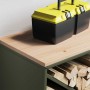 Leñero con tablero de madera verde oliva 100,5x35,5x40 cm von , Brennholztaschen und -halter - Ref: Foro24-864258, Preis: 94,...