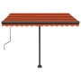 Toldo de pie automático naranja y marrón 300x250 cm