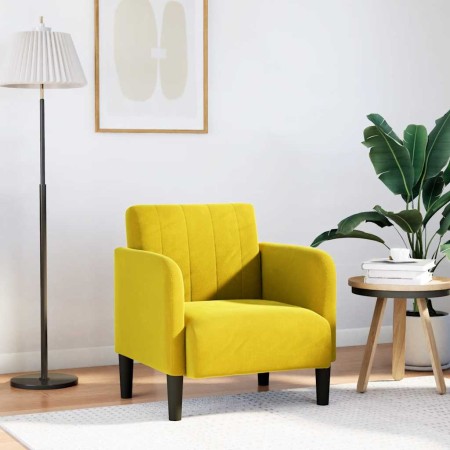 Sillón con reposabrazos terciopelo amarillo 54 cm by , Armchairs - Ref: Foro24-4100584, Price: 119,80 €, Discount: %