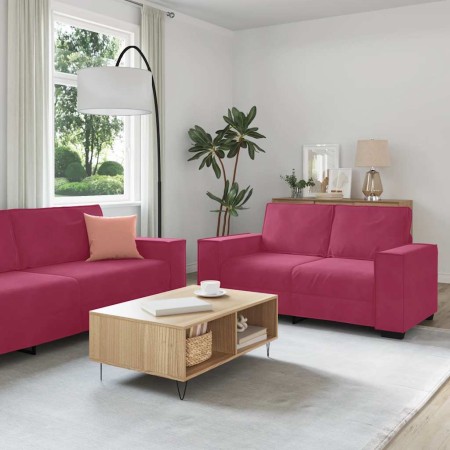 Juego de sofás con cojines 3 piezas terciopelo rojo tinto von , Sofas - Ref: Foro24-3324622, Preis: 610,30 €, Rabatt: %