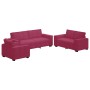 Juego de sofás con cojines 3 piezas terciopelo rojo tinto von , Sofas - Ref: Foro24-3324622, Preis: 610,30 €, Rabatt: %