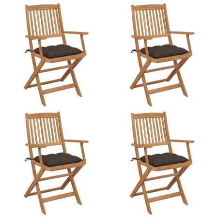 Sillas de jardín plegables 4 uds y cojines madera maciza acacia von , Gartenstühle - Ref: Foro24-3064640, Preis: 206,33 €, Ra...