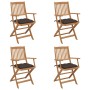 Sillas de jardín plegables 4 uds y cojines madera maciza acacia von , Gartenstühle - Ref: Foro24-3064640, Preis: 206,33 €, Ra...