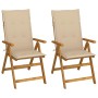 Sillas de jardín reclinables 2 uds madera maciza acacia cojines by , Garden chairs - Ref: Foro24-3064062, Price: 182,72 €, Di...