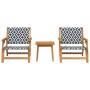 Sillas de Jardín con Mesa de 3 Piezas Negra y Blanca de Madera Maciza de Acacia by , Garden chairs - Ref: Foro24-3214436, Pri...