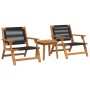 Juego de Sillas de Jardín con Mesa, 3 piezas, Negra, de Madera Sólida de Acacia by , Garden chairs - Ref: Foro24-3214437, Pri...