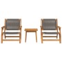 Sillas de Jardín con Mesa 3 pcs Gris de Madera Maciza de Acacia by , Garden chairs - Ref: Foro24-3214438, Price: 225,35 €, Di...