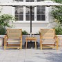 Juego de sillas de jardín con mesa de 3 piezas, beige, de madera maciza de acacia von , Gartenstühle - Ref: Foro24-3214439, P...