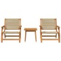 Juego de sillas de jardín con mesa de 3 piezas, beige, de madera maciza de acacia von , Gartenstühle - Ref: Foro24-3214439, P...