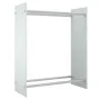 Leñero de vidrio templado blanco 80x35x100 cm de vidaXL, Accesorios para bolsas y soportes de leña - Ref: Foro24-327471, Prec...