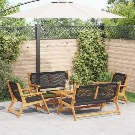 Sillas de Jardín con Mesa de Madera Sólida de Acacia Negra, 5 Piezas von , Gartenstühle - Ref: Foro24-3214457, Preis: 437,23 ...