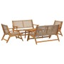 Sillas de jardín con mesa de 5 piezas en beige de madera maciza de acacia by , Garden chairs - Ref: Foro24-3214459, Price: 44...