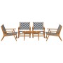 Sillas de jardín con mesa de 5 piezas Negro y Blanco Madera maciza de Acacia von , Gartenstühle - Ref: Foro24-3214468, Preis:...