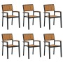 Sillas de Comedor al Aire Libre Set de 6 Negro Metal y Madera von , Gartenstühle - Ref: Foro24-3284393, Preis: 470,58 €, Raba...