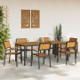 Sillas de Comedor al Aire Libre Set de 6 Negro Metal y Madera von , Gartenstühle - Ref: Foro24-3284393, Preis: 470,58 €, Raba...