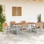 Sillas de Jardín Apilables 6 pcs Gris de Acero y Madera Maciza de Acacia by , Garden chairs - Ref: Foro24-3284395, Price: 468...