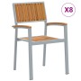 Sillas de Jardín Apilables 8 pcs Acero Gris y Madera Sólida de Acacia by , Garden chairs - Ref: Foro24-3284396, Price: 618,01...