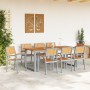 Sillas de Jardín Apilables 8 pcs Acero Gris y Madera Sólida de Acacia by , Garden chairs - Ref: Foro24-3284396, Price: 618,01...