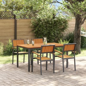 Juego de Comedor de Jardín Conjunto de 5 Piezas Negro von , Gartentische - Ref: Foro24-3284415, Preis: 501,69 €, Rabatt: %