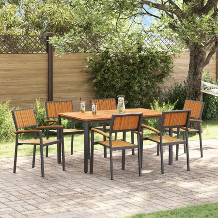 Juego de Comedor de Jardín 7 Piezas Negro Aluminio Resistente von , Gartentische - Ref: Foro24-3284416, Preis: 659,85 €, Raba...