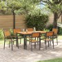 Juego de Comedor de Jardín 7 Piezas Negro Aluminio Resistente