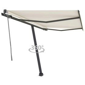 Toldo de pie automático crema 300x250 cm