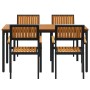Juego de Comedor de Jardín Conjunto de 5 Piezas Negro by , Garden tables - Ref: Foro24-3284415, Price: 501,69 €, Discount: %