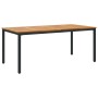 Juego de Comedor de Jardín Set de 7 Negro, Madera Natural