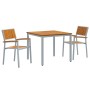 Set de Comedor de Jardín Set de 3 Gris, Tono Madera Metal, Madera by , Garden tables - Ref: Foro24-3284421, Price: 294,36 €, ...