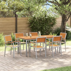 Conjunto de Comedor para Jardín Conjunto de 7 Gris Metal Duradero von , Gartentische - Ref: Foro24-3284426, Preis: 684,96 €, ...