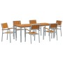 Conjunto de Comedor de Jardín Set de 7 Gris y Madera Natural by , Garden tables - Ref: Foro24-3284427, Price: 711,76 €, Disco...