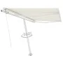 Cremefarbene manuell ausziehbare Fußmarkise 300 x 250 cm von vidaXL, Markisen - Ref: Foro24-3069497, Preis: 332,69 €, Rabatt: %