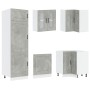 Armario de Cocina ""Kalmar"" con Doble Fregadero Gris Concreto Madera Elaborada von , Küchenschränke - Ref: Foro24-3315005, P...