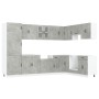 Armario de Cocina ""Kalmar"" con Doble Fregadero Gris Concreto Madera Elaborada von , Küchenschränke - Ref: Foro24-3315005, P...